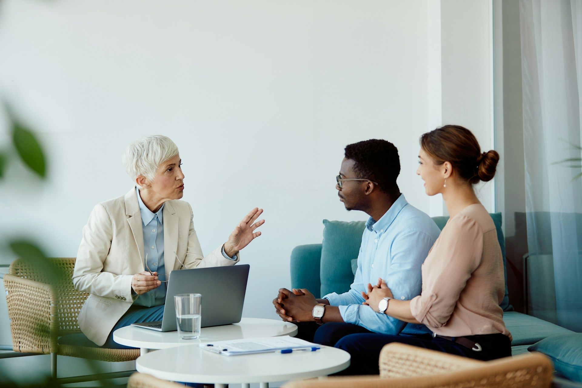 Case manager working with client